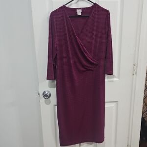 Chico's Deep Red Draped Dress Size‎ 1